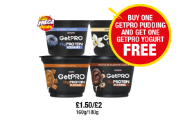 Danone GetPRO Protein Yoghurt Blueberry, Vanilla, Caramel, Chocolate Hazelnut - Buy One GetPRO Pudding And Get One GetPRO Yoghurt FREE at Premier
