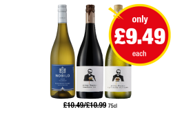 Nobilo Sauvignon Blanc, Greasey Fingers Lucious Red, Big Buttery Chardonnay - Now Only £9.49 each at Premier