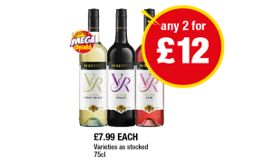 Hardy's VR Pinot Grigio, Merlot - Any 2 for £12 at Premier