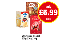 Aero Easter Egg, Milky Bar, Lindt Lindor - Now Only £5.99 at Premier