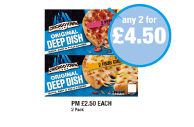 Chicago Town Original Deep Dish Pizza Pepperoni, Four Cheese - Any 2 for £4.50 at Premier