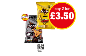 Doritos Golden Siracha, BBQ Sweet Tang - Any 2 for £3.50 at Premier
