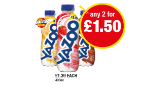 Yazoo Banana, Strawberry, Chocolate - Any 2 for £1.50 at Premier
