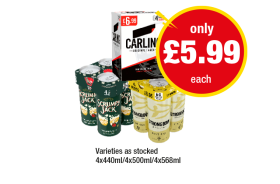 Carling, Scrumpy Jack, Strongbow - Now Only £5.99 at Premier