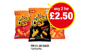 Cheetos Twisted, Fiery, Original - Now Only £2.50 at Premier
