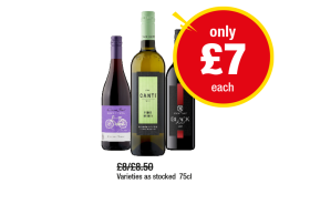 Cono Sur Bicicleta Pinot Noir, Canti Pinot Grigio, McGuigan Black Label Red - Now Only £7 at Premier