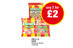 Drumstick Choos, Squashies Drumstick Original, Sour Cherry & Apple - Any 2 for £2 at Premier