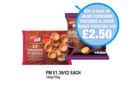 Jack's Yorkshire Puddings, Roast Potatoes - Buy A Pack Of Jack's Yorkshire Puddings & Roast Potatoes for £2.50 at Premier