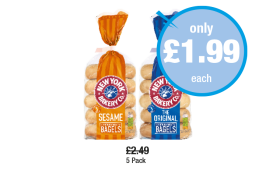 New York Bakery Bagels Original, Sesame - Now Only £1.99 at Premier