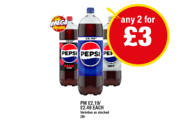 Pepsi, Diet, Max Cherry - Any 2 for £3 at Premier