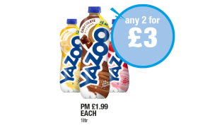Yazoo Banana, Chocolate, Strawberry - Any 2 for £3 at Premier