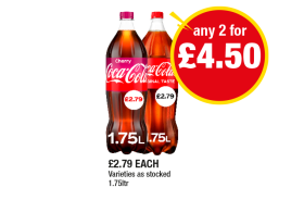Coca Cola, Cherry - Any 2 for £4.50 at Premier