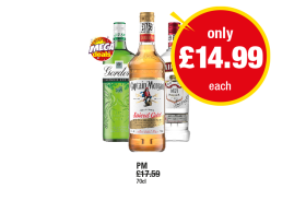 Gordon's, Captain Morgan, Smirnoff - Now Only £14.99 at Premier