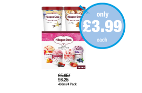 Häagen-Dazs Vanilla, Salted Caramel, Fruit Collection - Now Only £3.99 at Premier
