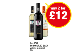 Hardy's Bin 161 Pinot Grigio, Merlot, Isla Negra - Any 2 for £12 at Premier