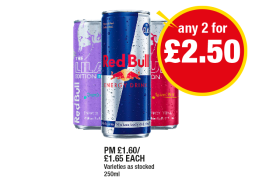 Red Bull, Ruby, Grapefruit - Any 2 for £2.50 at Premier