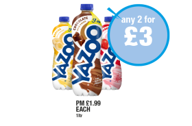 Yazoo Chocolate, Banana, Strawberry - Any 2 for £3 at Premier