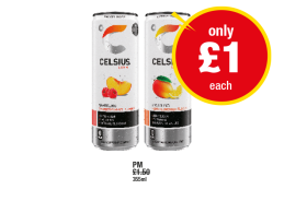 Celsius Sparkling Raspberry Peach, Mango Lemonade - Now Only £1 at Premier