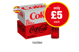 Diet Coke, Coca Cola Zero Sugar - Now Only £5 at Premier