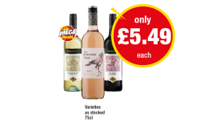 Hardy's Chardonnay Semillon, Shiraz, The Secretary Bird Rosé - Now Only £5.49 at Premier