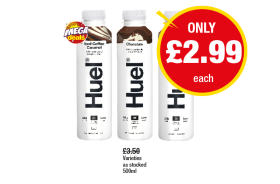 Huel Iced Coffee Caramel, Chocolate, Strawberries & cream - Now Only £2.99 at Premier