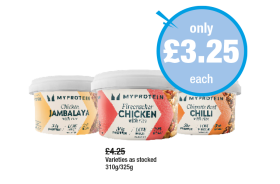 My Protein Chicken Jambalaya, Firecracker Chicken, Chipotle Red Chilli - Now Only £3.25 at Premier