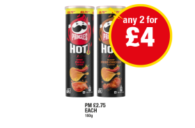 Pringles Hot Sweet Chilli, Fried Chicken - Any 2 for £4 at Premier