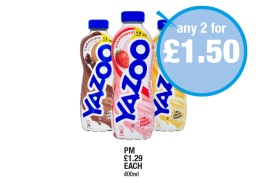 Yazoo Chocolate, Strawberry, Banana - Any 2 for £1.50 at Premier