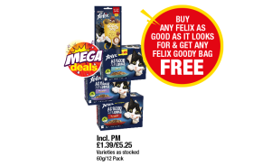 MEGA DEAL: Felix Goody Bag, Felix Ocean Feast Selection, Mixed Selection, Meaty Selection - Buy Any Felix As Good As It Looks & Get Any Felix Goody Bag FREE at Premier