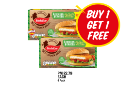 BirdsEye Chicken Burgers - Buy 1 Get FREE at Premier