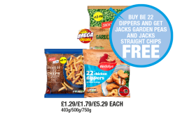 BirdsEye Chicken Dippers, Jack's Straight Cut Chips, Garden Peas - Buy BirdsEye Dippers And Get Jack's Garden Peas And Jacks Straight Chips FREE at Premier
