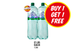 Highland Spring Sparkling - Buy 1 Get 1 FREE at Premier