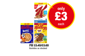 Kelloggs Special K, Frosties, Coco Pops - Now Only £3 at Premier