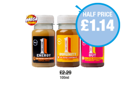 One Living Energy Tropical Boost, Citrus Ginger, Strawberry Lemon - Now Only Half Price £1.14 at Premier