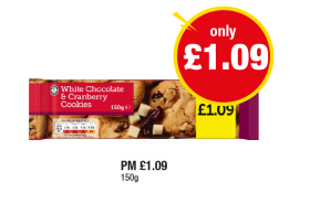 White Chocolate & Cranberry Cookies - Now Only £1.09 at Premier