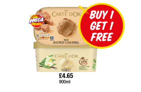 MEGA DEALS: Carte D'Or Salted Caramel, Vanilla - Buy 1 Get 1 FREE at Premier