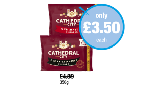 Cathedral City Cheddar Mature, Extra Mature - Now Only £3.50 each at Premier