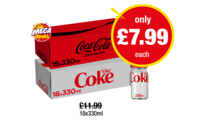 MEGA DEALS: Coca Cola Zero Sugar, Diet Coke - Now Only £7.99 each at Premier