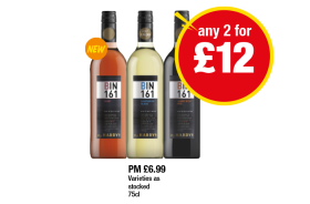 Hardy's Bin 161 Rosé, Sauvignon Blanc, Jammy Rich Red - Any 2 for £12 at Premier