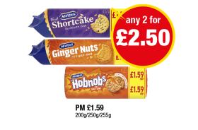 McVities Shortcake, Ginger Nuts, Hobnobs - Any 2 for £2.50 at Premier