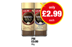Nescafe Gold Blend, Decaf - Now Only £2.99 each at Premier