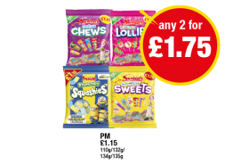 Swizzels Chews, Lollies, Squishies, Sweets - Any 2 for £1.75 at Premier