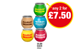 BuzzBall Choc Tease, Chilli Mango, Tequila 'Rita, Berry Cherry Limeade, Strawberry 'Rita - Any 2 for £7.50 at Premier