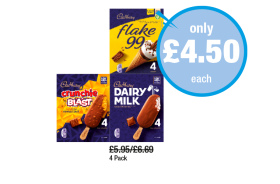 Cadbury Ice Cream Flake 99, Crunchie Blast, Dairy Milk - Now Only £4.50 at Premier