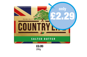 Countrylife Salted Butter - Now Only £2.29 at Premier