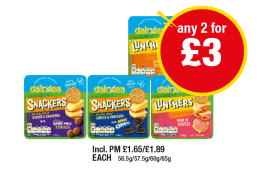 Dairylea Lunchers Chicken 'N' Cheese, Ham 'N' Cheese, Cheese & Crackers Mini Oreo, Dairy Milk Buttons - Any 2 for £3 at Premier