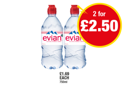 Evian Bottle - Any 2 for £2.50 at Premier