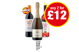 I Heart Merlot, Bubbly, Hardy's VR Rosé - Any 2 for £12 at Premier