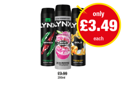 Lynx Africa, Epic Fresh, Gold - Any 2 for £3.49 at Premier