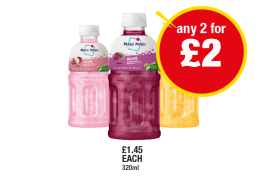 Mogu Mogu Lychee, Grape, Mango - Any 2 for £2 at Premier